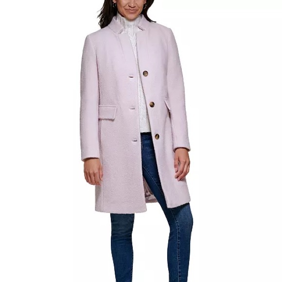 DKNY Single-Breasted Boucle Walker Coat - Picture 1 of 7